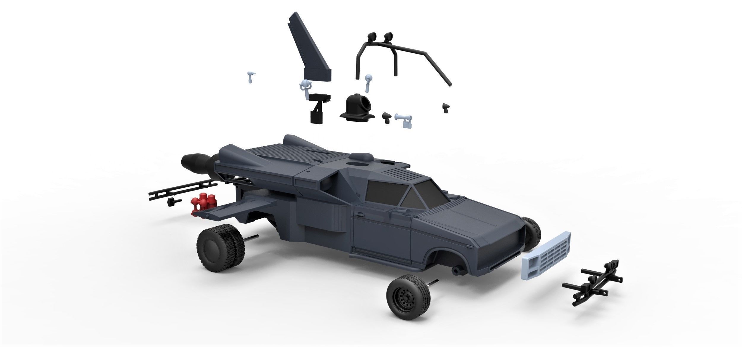 Buckaroo Bonzai Jet Truck Scale 1 to 24 3D print model_16