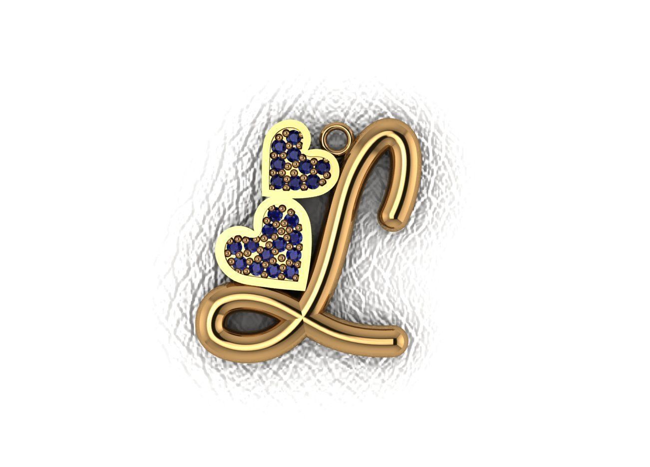 Alphabet Heart Collection 3D print model_3