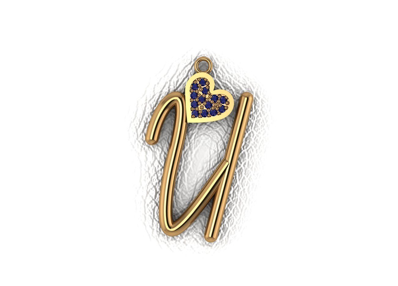 Alphabet Heart Collection 3D print model_13