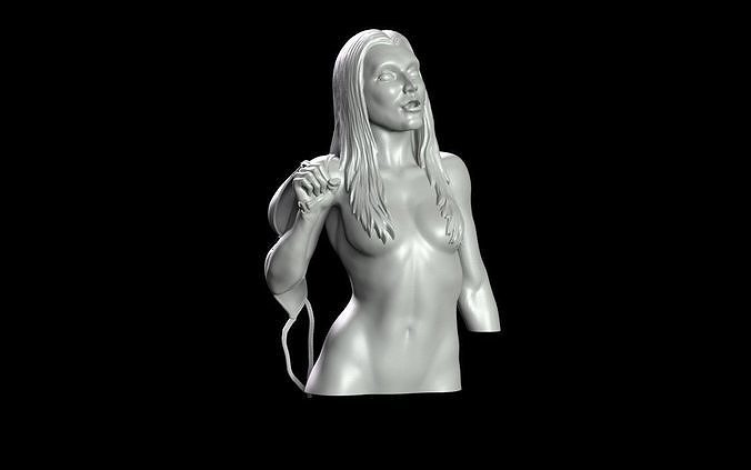 Naked girl 2 bust 3D print model
