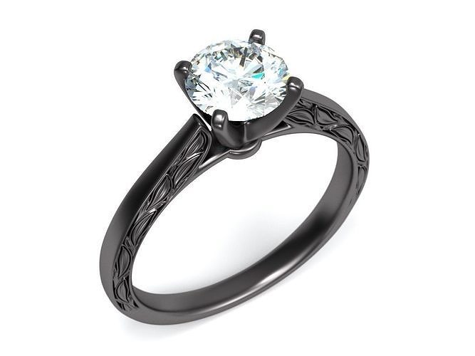 Ring with engraving 01 3D print model