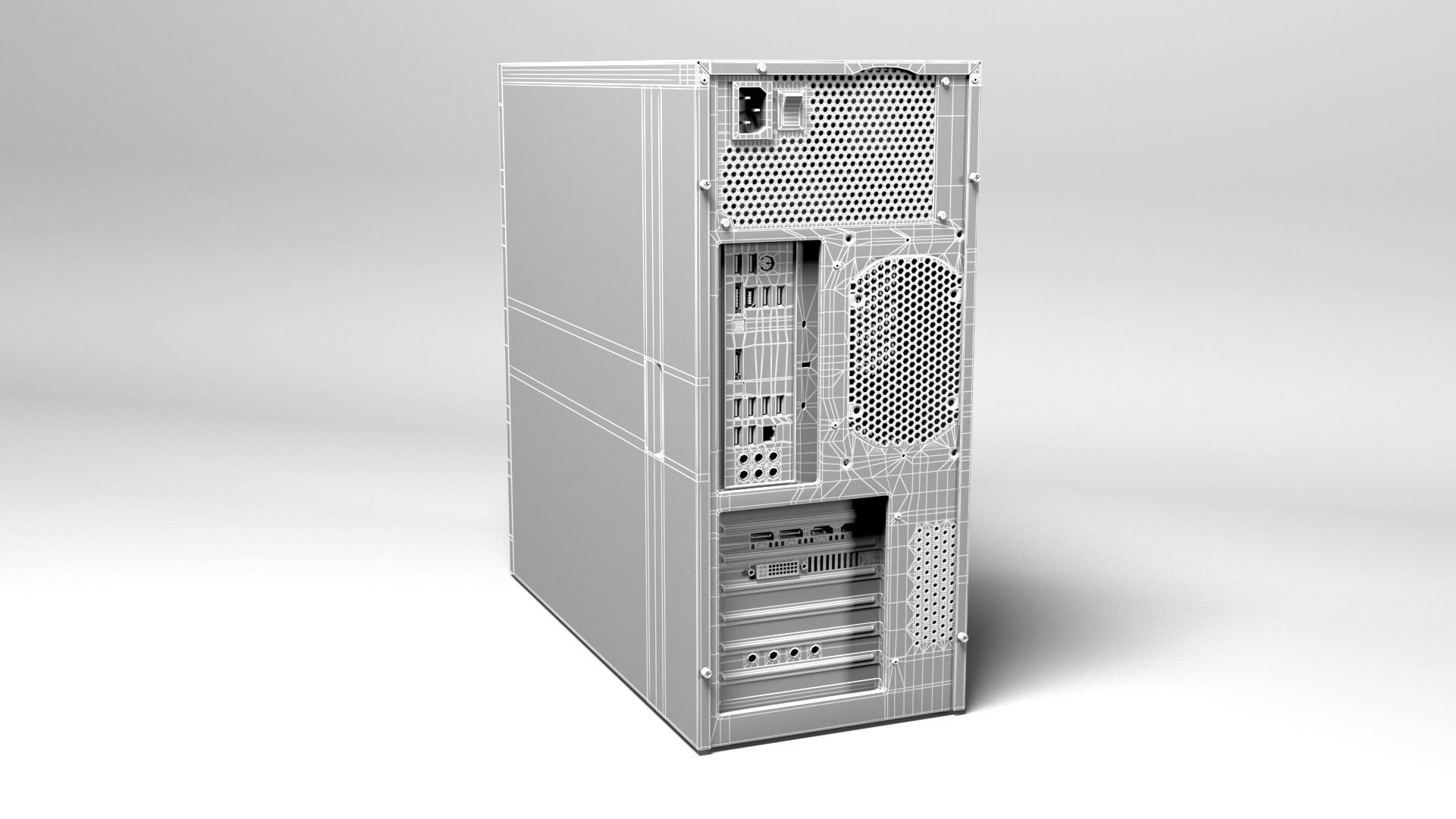 Desktop Computer - mATX case 3D model_12