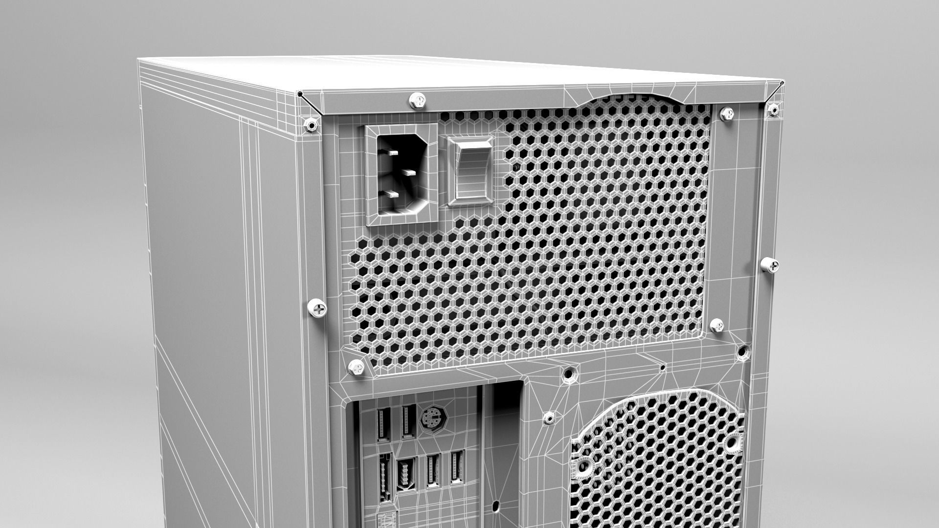 Desktop Computer - mATX case 3D model_15