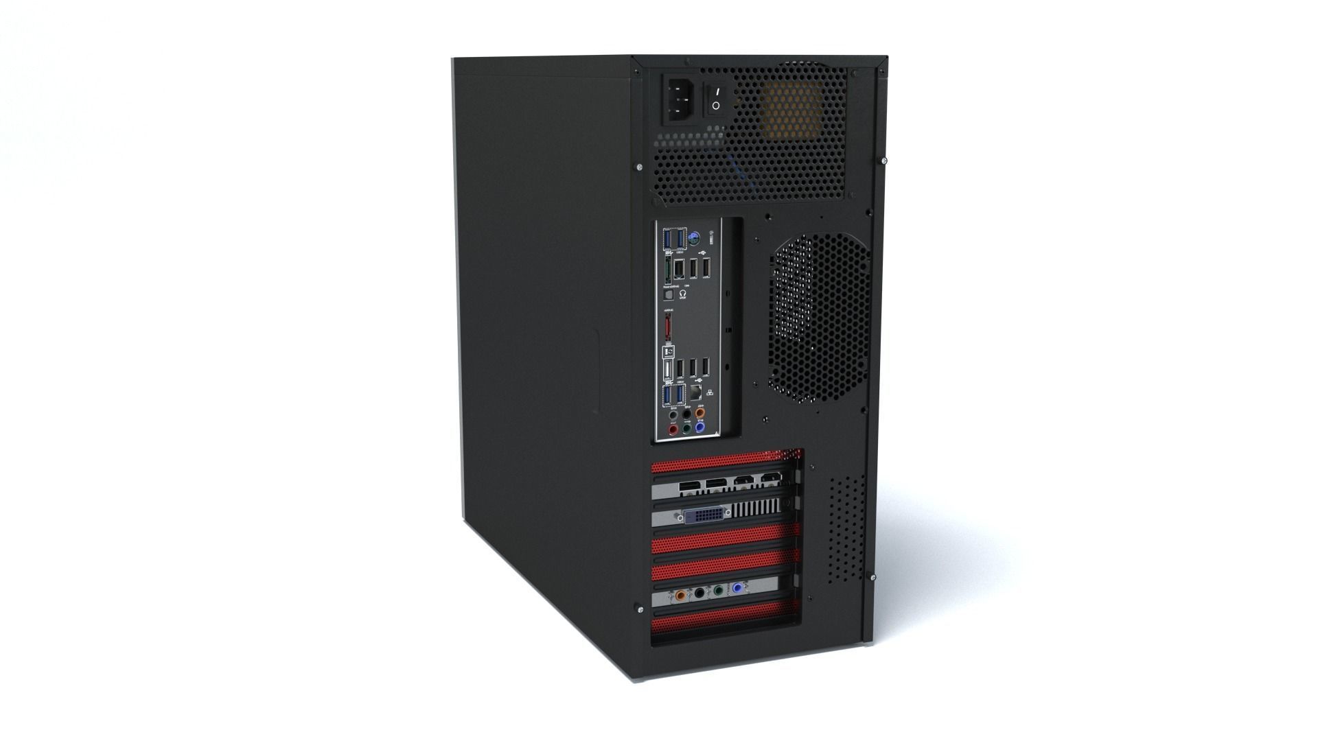 Desktop Computer - mATX case 3D model_11
