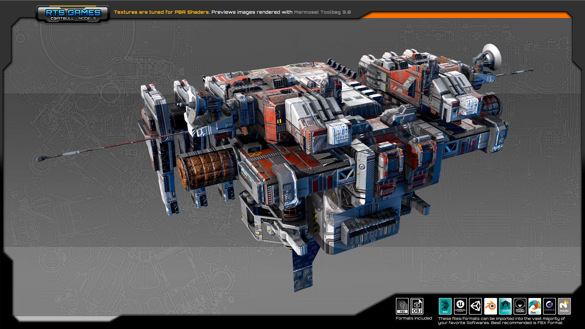 Colony Observatory Platform CF6 Low-poly 3D model_4