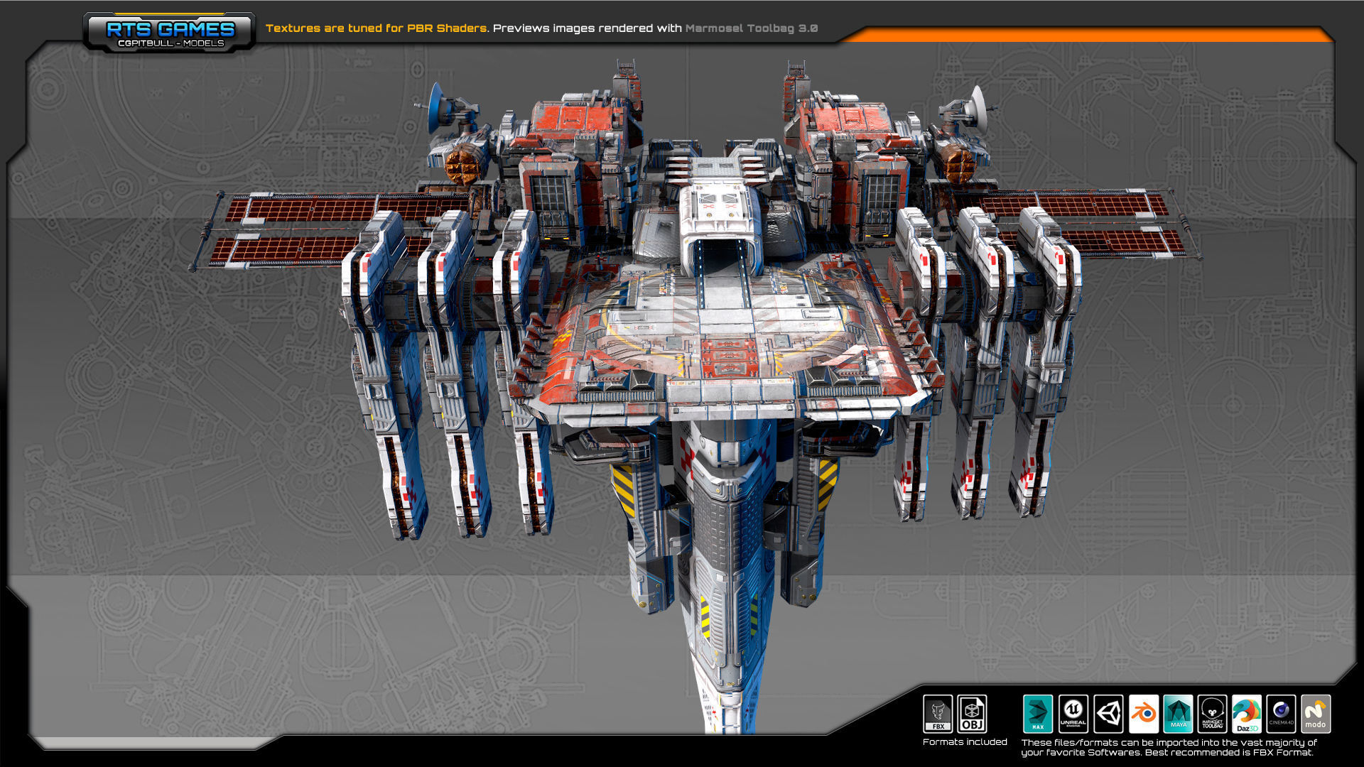 Colony Observatory Platform CF6 Low-poly 3D model_2