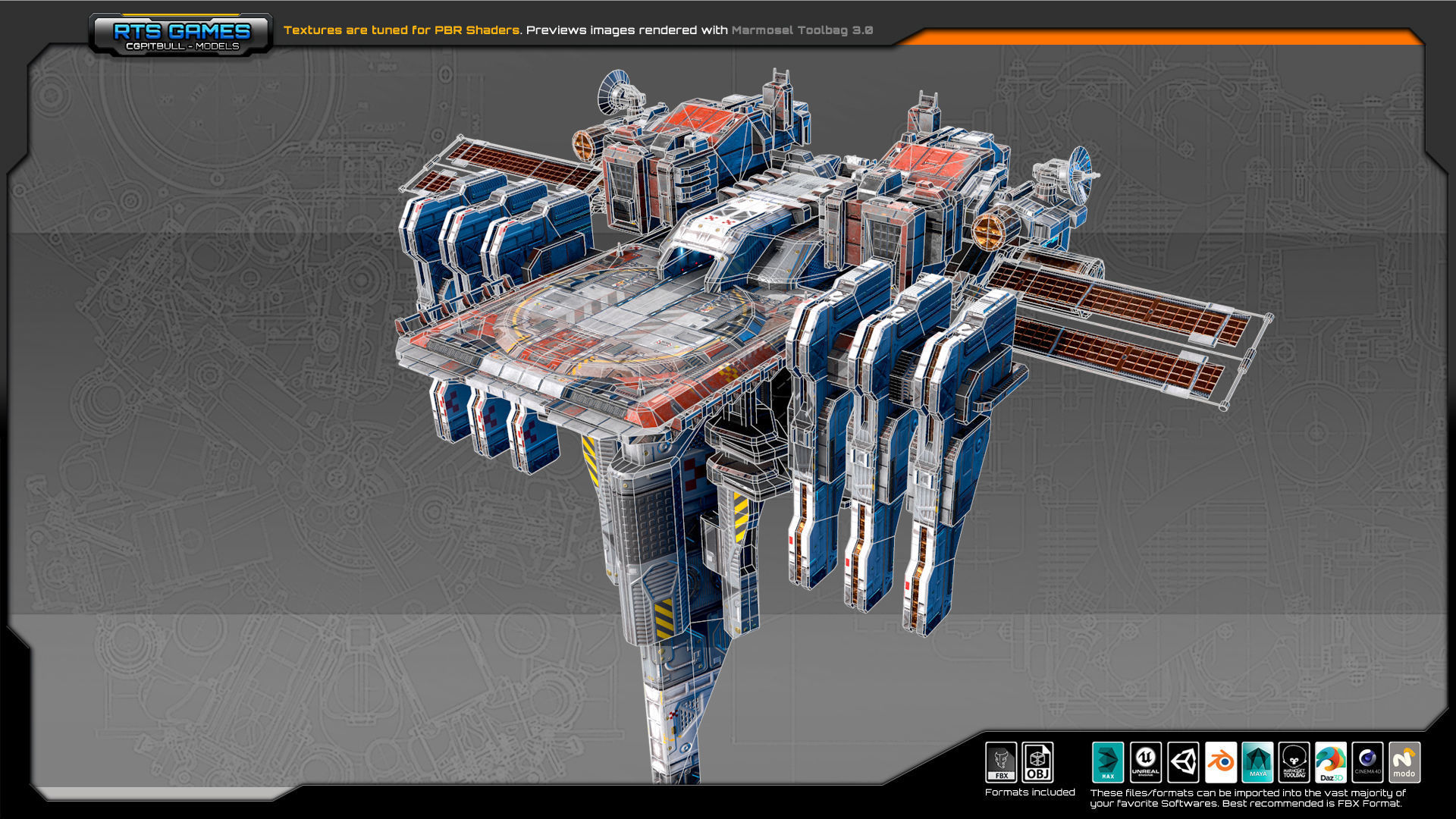 Colony Observatory Platform CF6 Low-poly 3D model_6