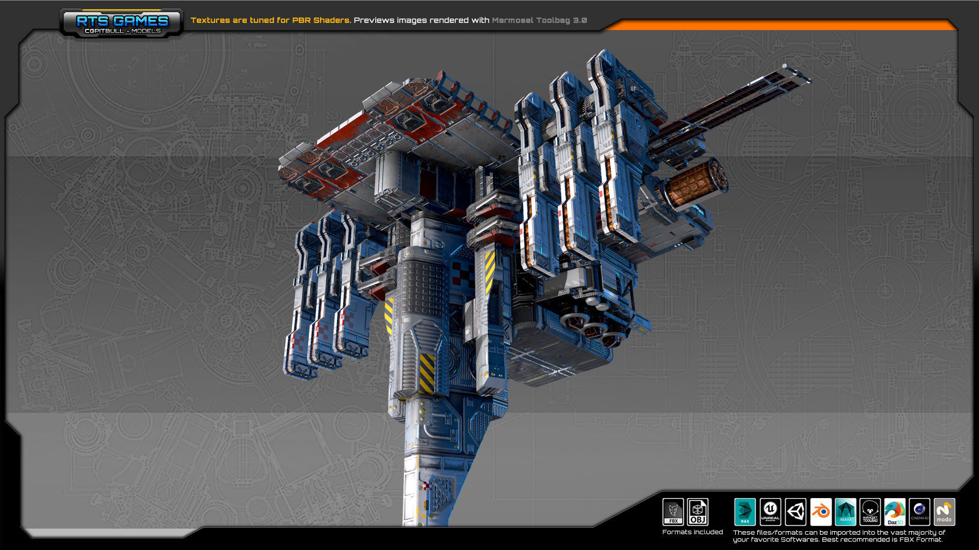Colony Observatory Platform CF6 Low-poly 3D model_5
