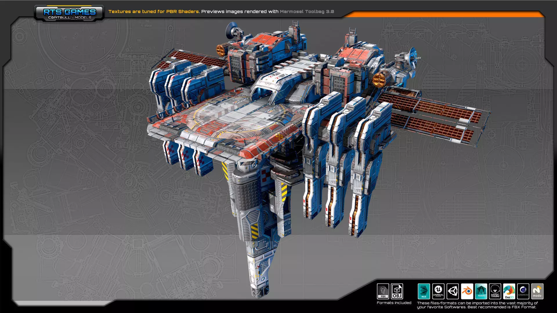 Colony Observatory Platform CF6 Low-poly 3D model_0