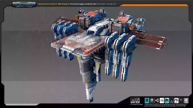 Colony Observatory Platform CF6 Low-poly 3D model