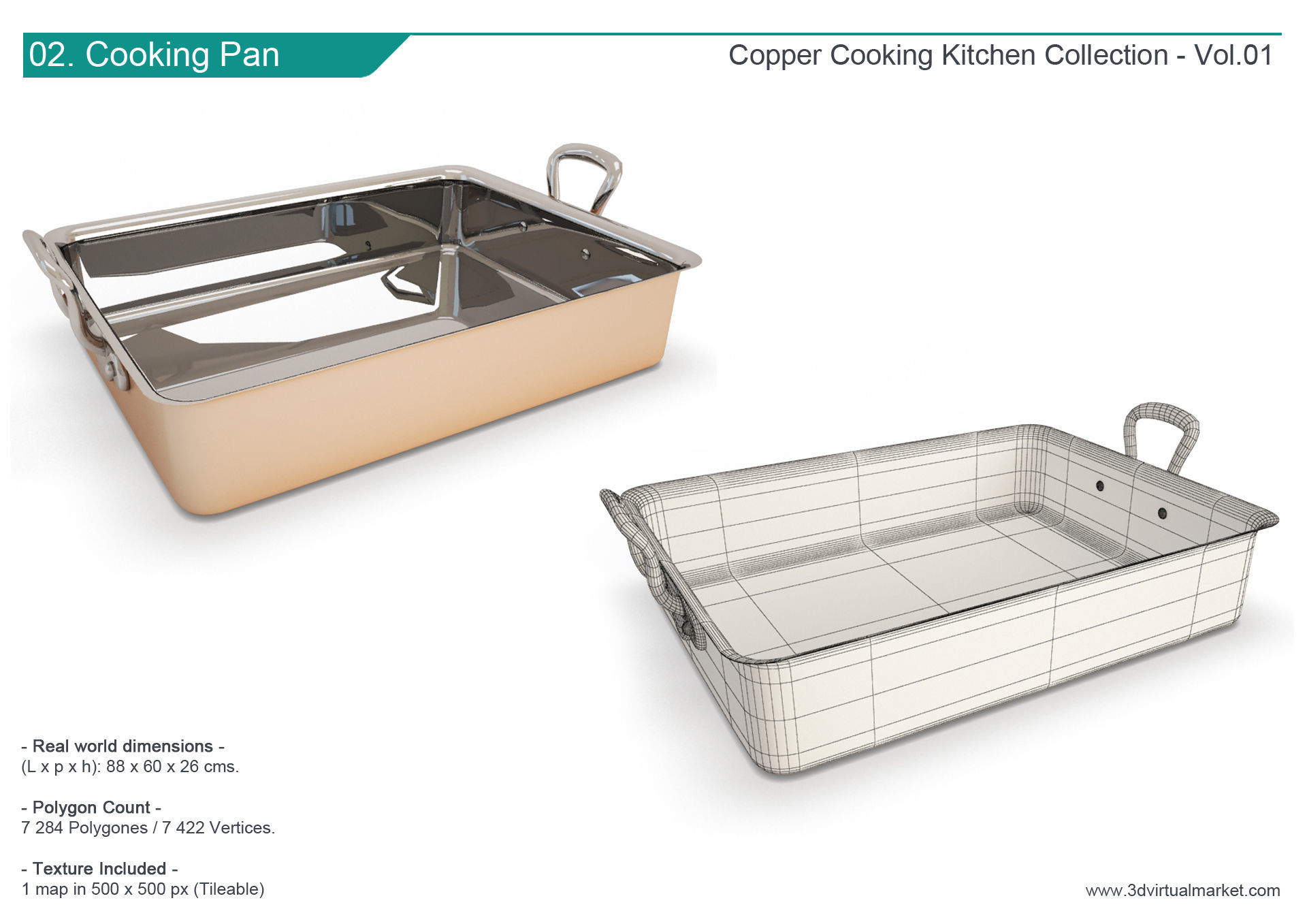 Copper Cooking Tools Collection 3D model_3