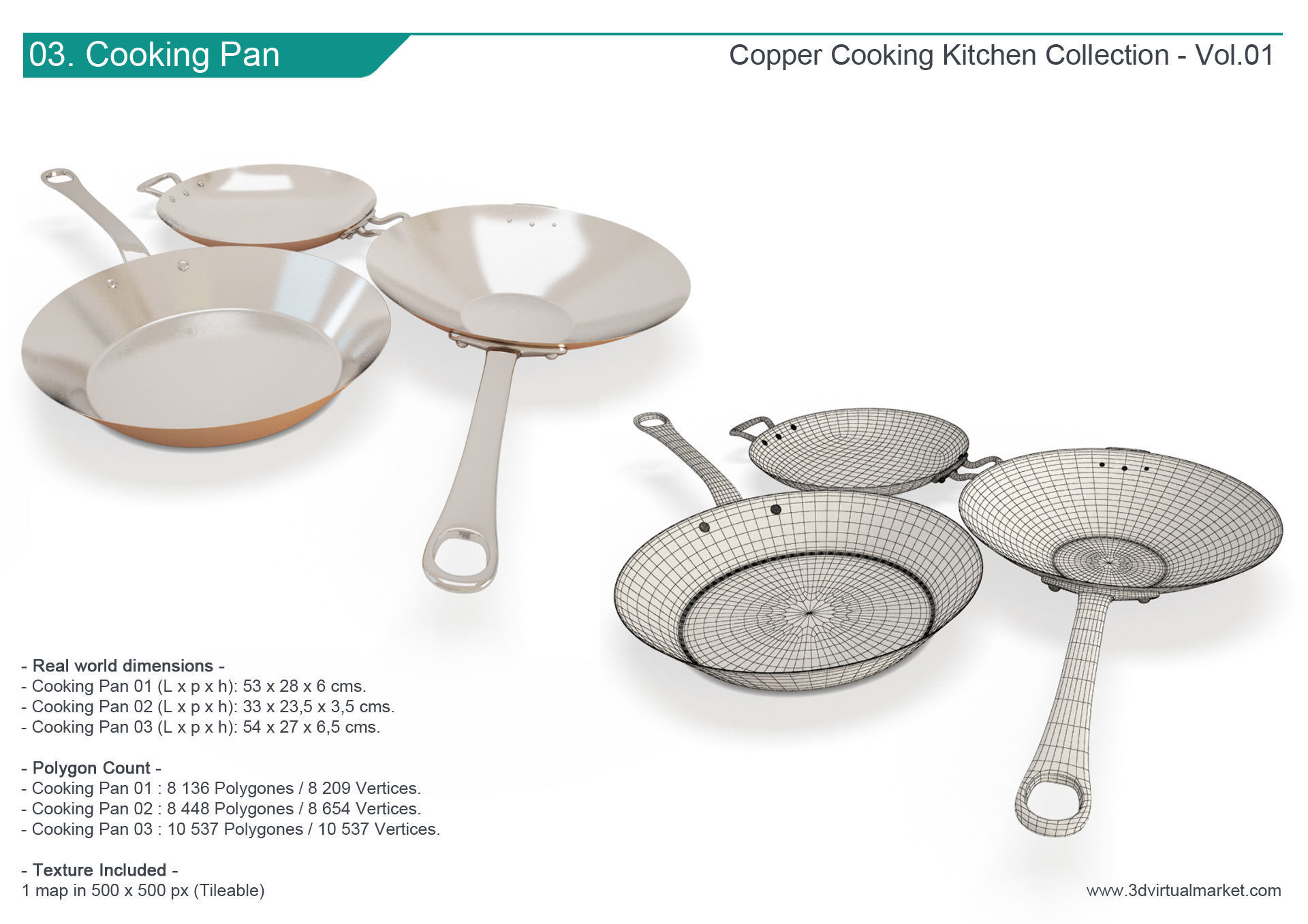 Copper Cooking Tools Collection 3D model_10