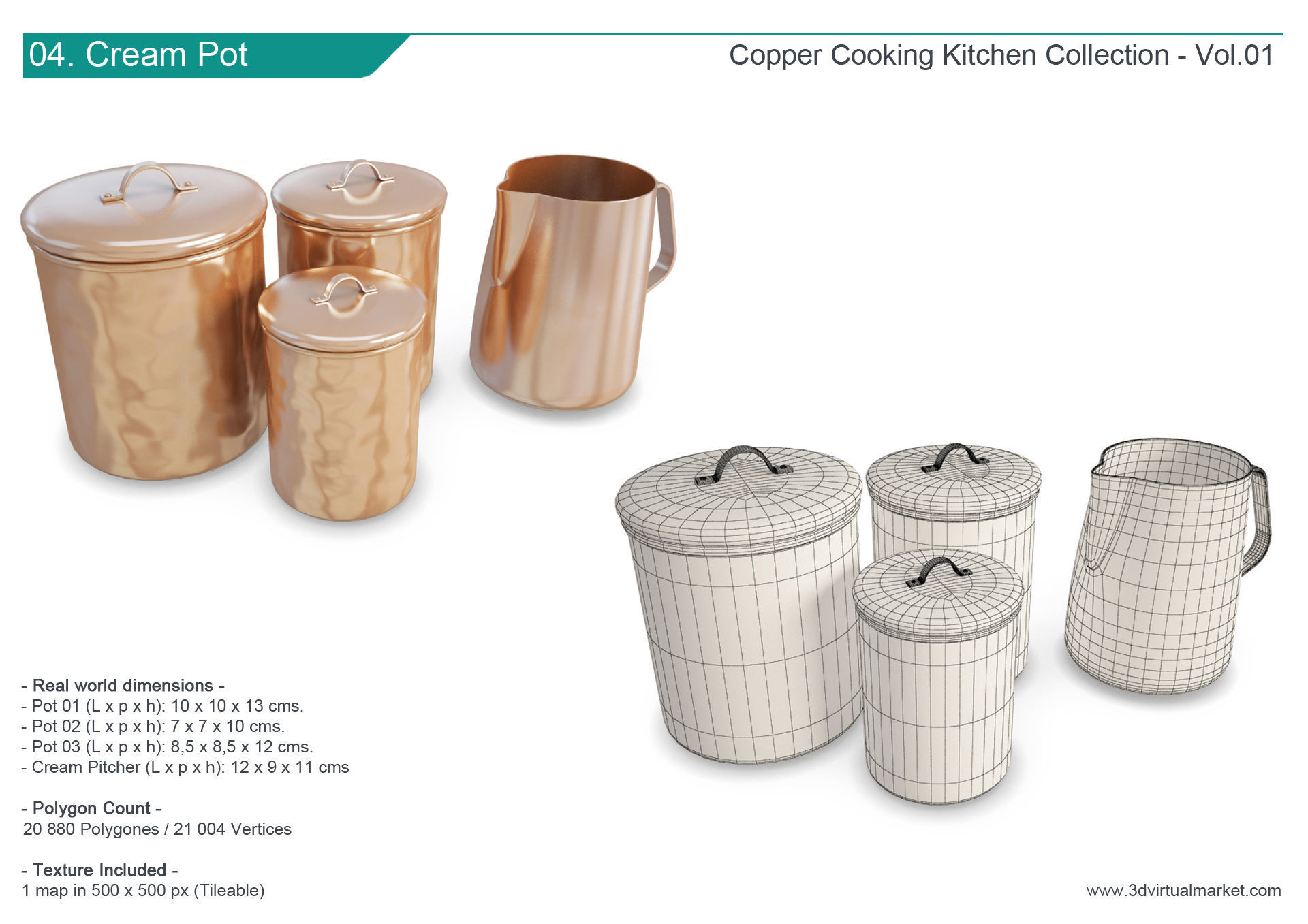 Copper Cooking Tools Collection 3D model_4