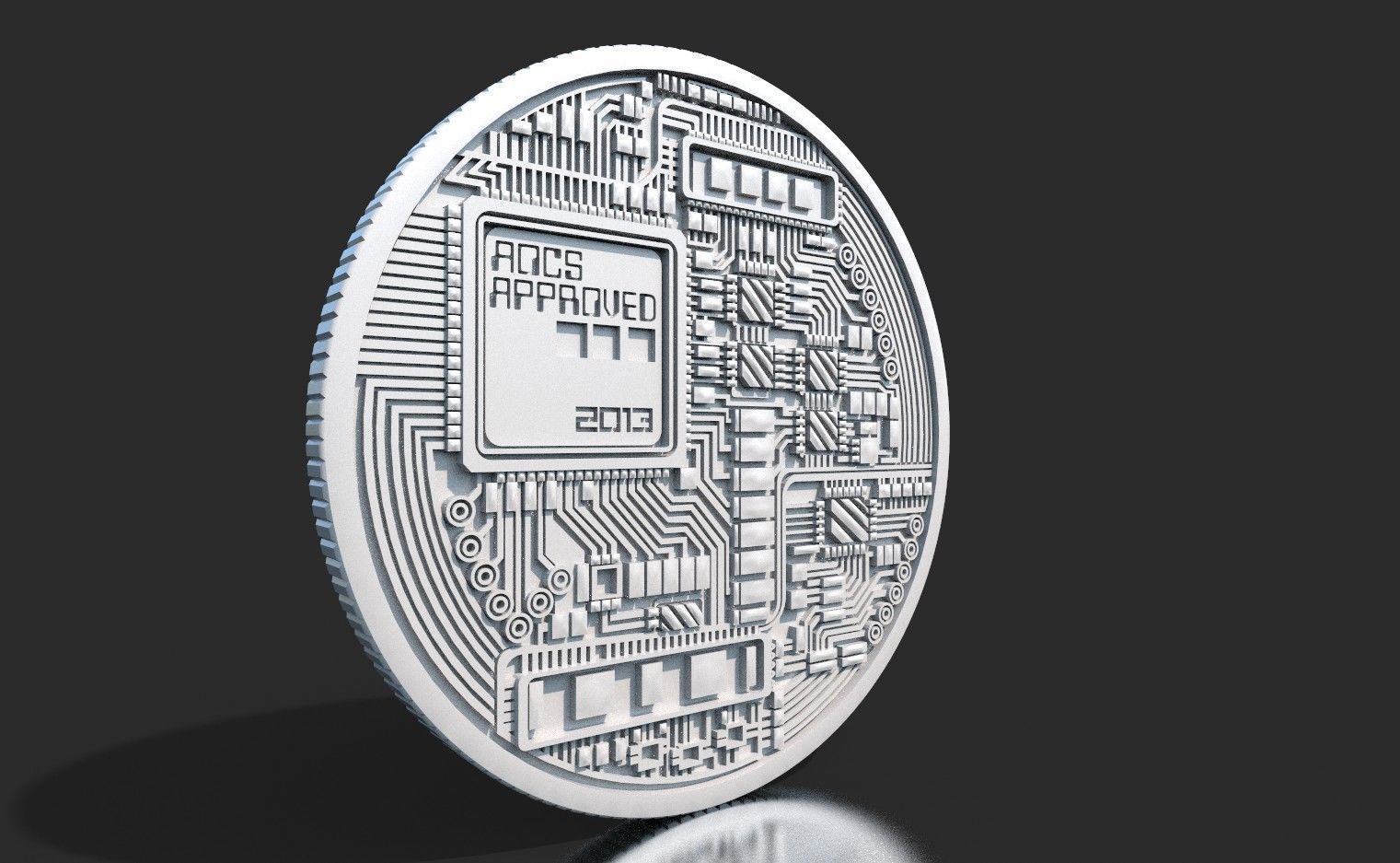 Bitcoin Highpoly 3D model_7