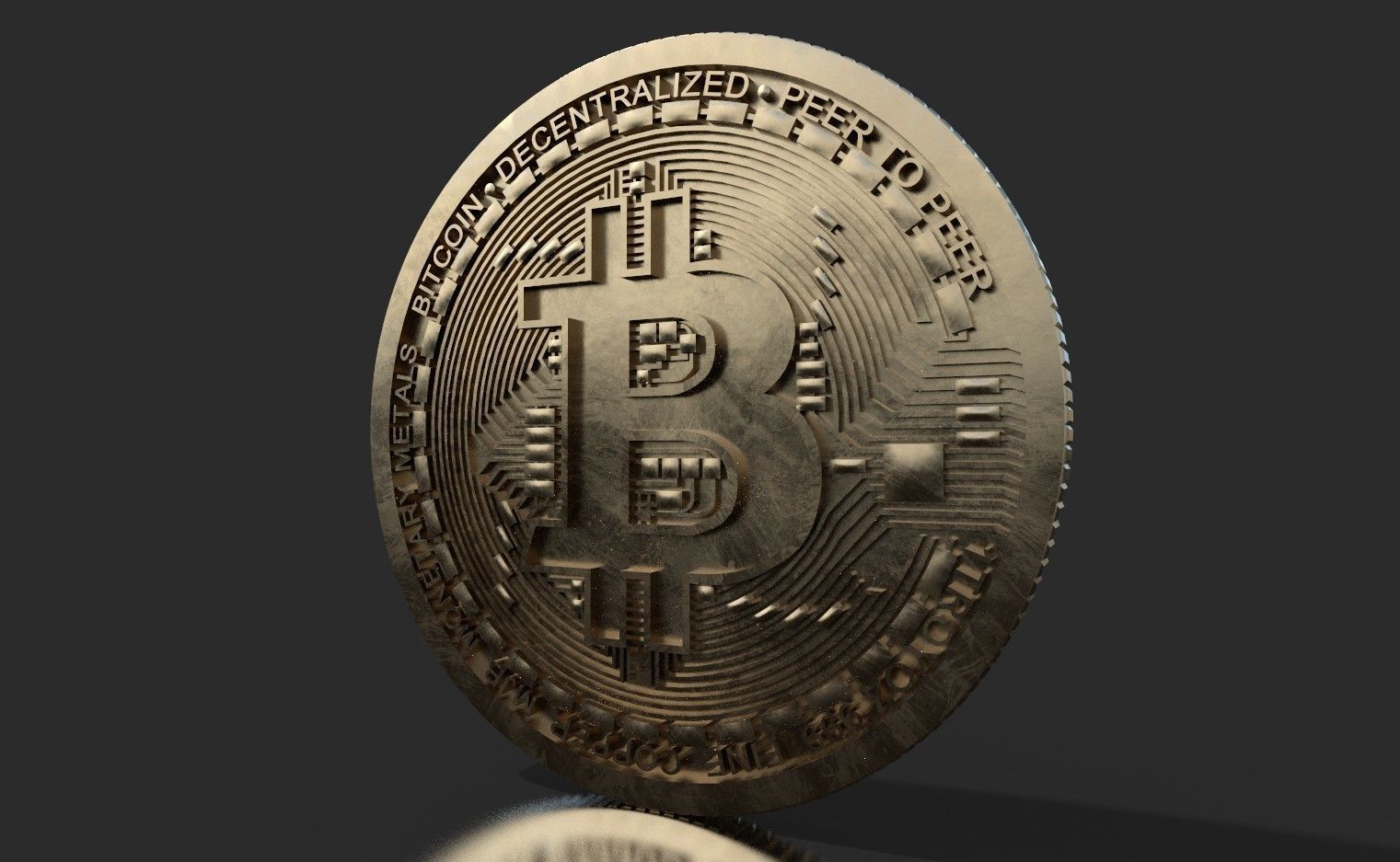 Bitcoin Highpoly 3D model_1