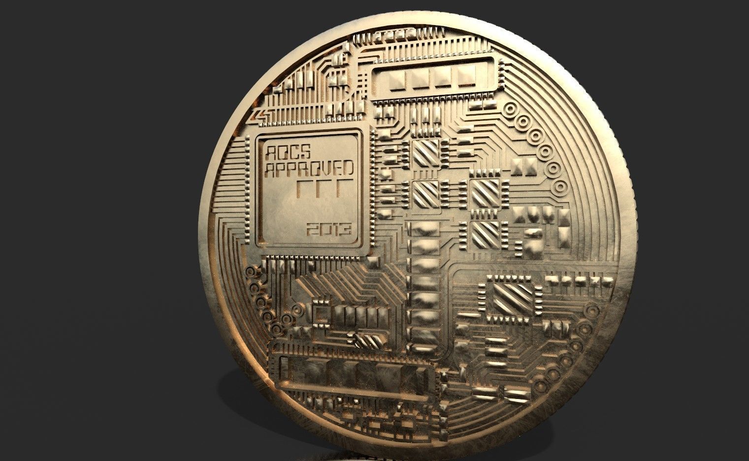 Bitcoin Highpoly 3D model_2
