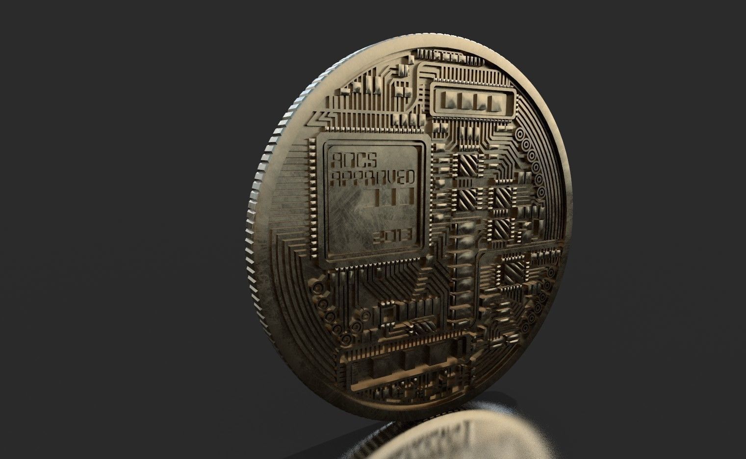 Bitcoin Highpoly 3D model_4