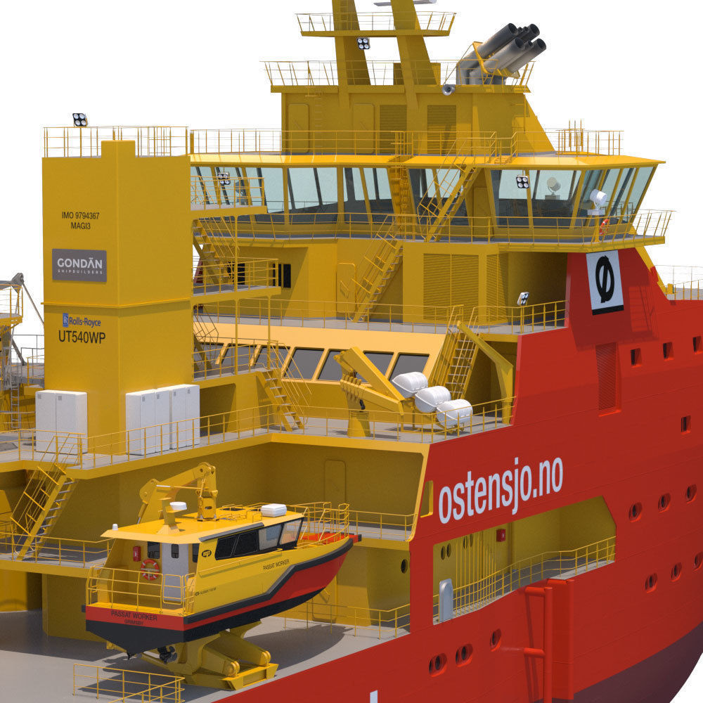 Wind Farm Support Vessel Edda Passat 3D model_14