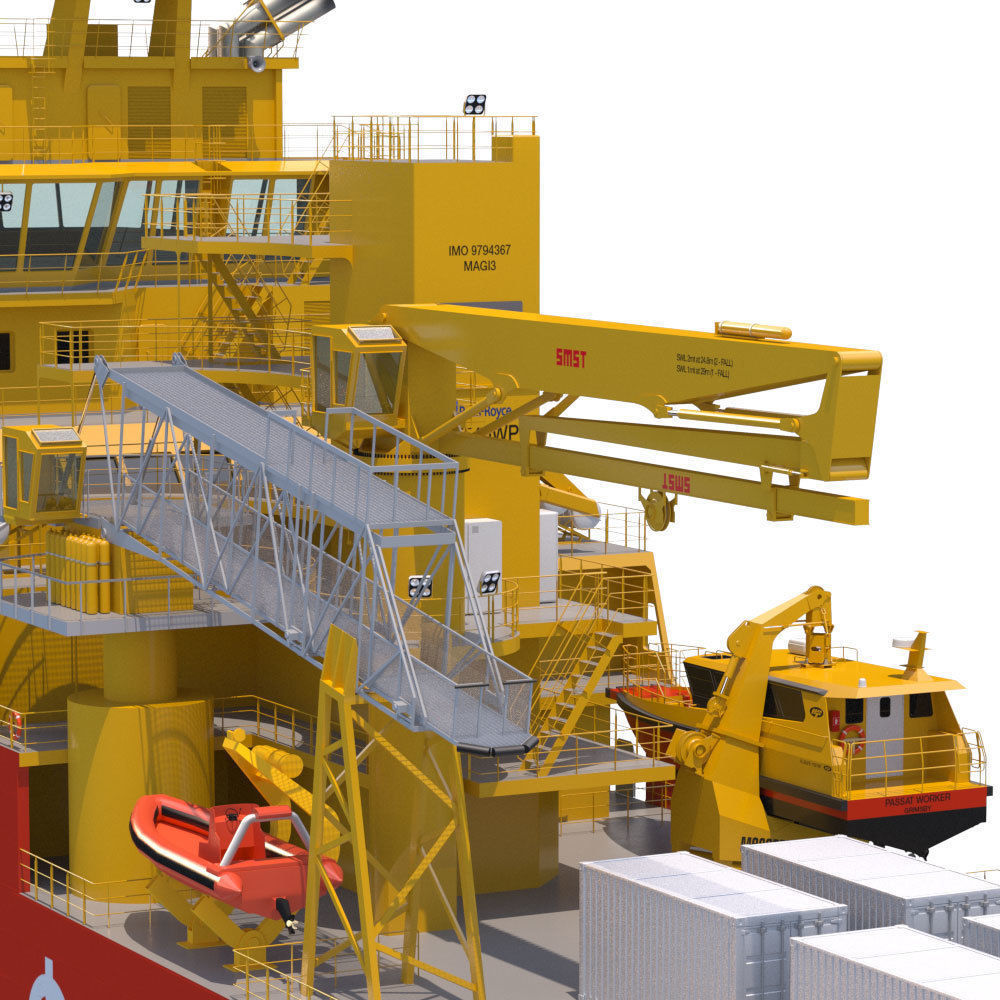 Wind Farm Support Vessel Edda Passat 3D model_15