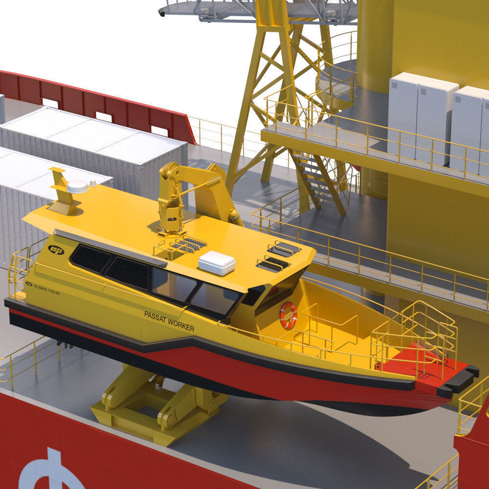Wind Farm Support Vessel Edda Passat 3D model_12