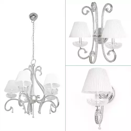 Baroque Crystal Lamps Collection 3D model