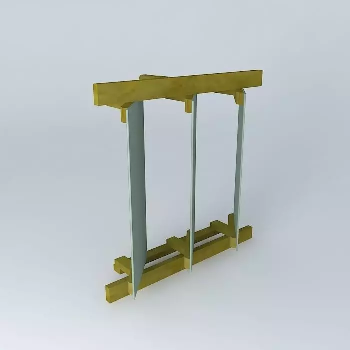 Louvre window for timber frame greenhouse Free 3D model_0