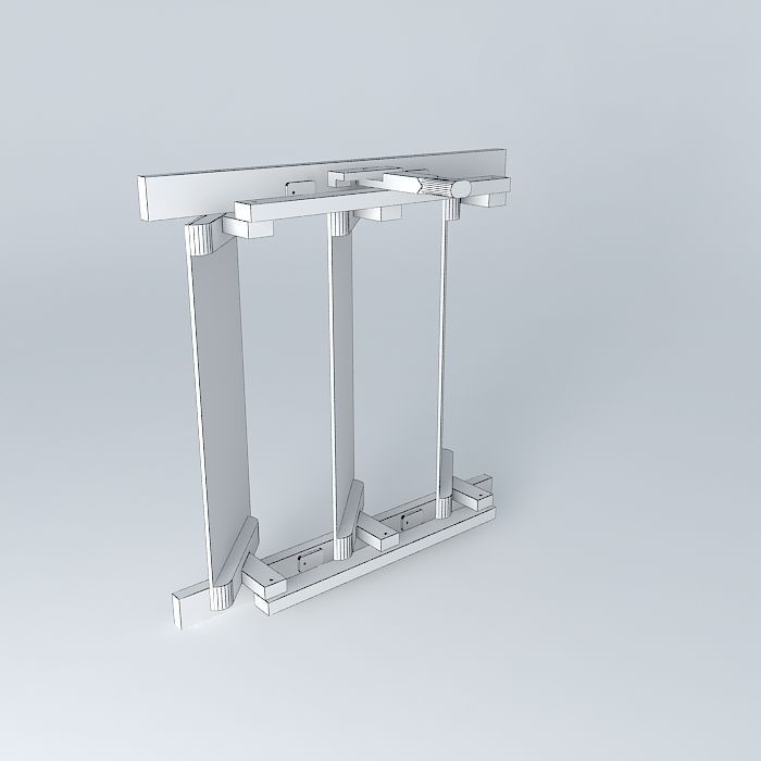 Louvre window for timber frame greenhouse Free 3D model_4
