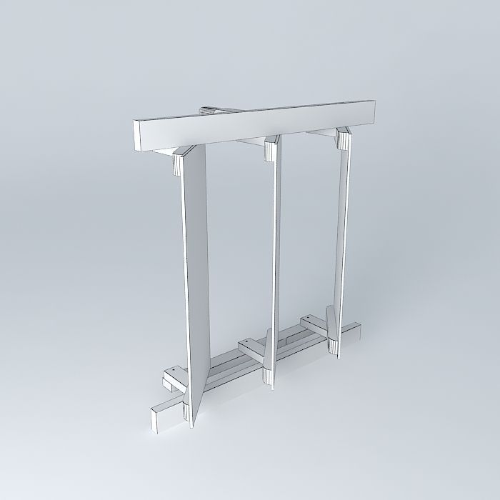 Louvre window for timber frame greenhouse Free 3D model_3