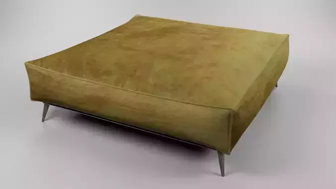 Pouff velvet ottoman with metal legs