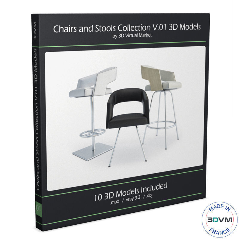 Armchairs and Bar Stools Jolly Collection Potocco 3D model_1