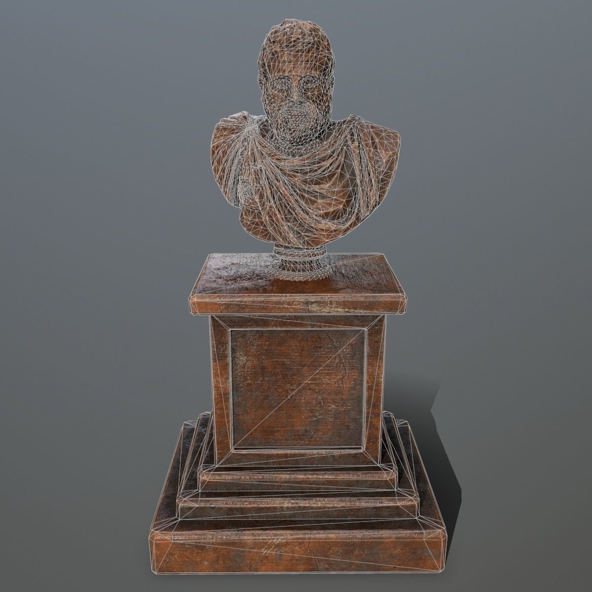 hercules bust of roman man Low-poly 3D model_7