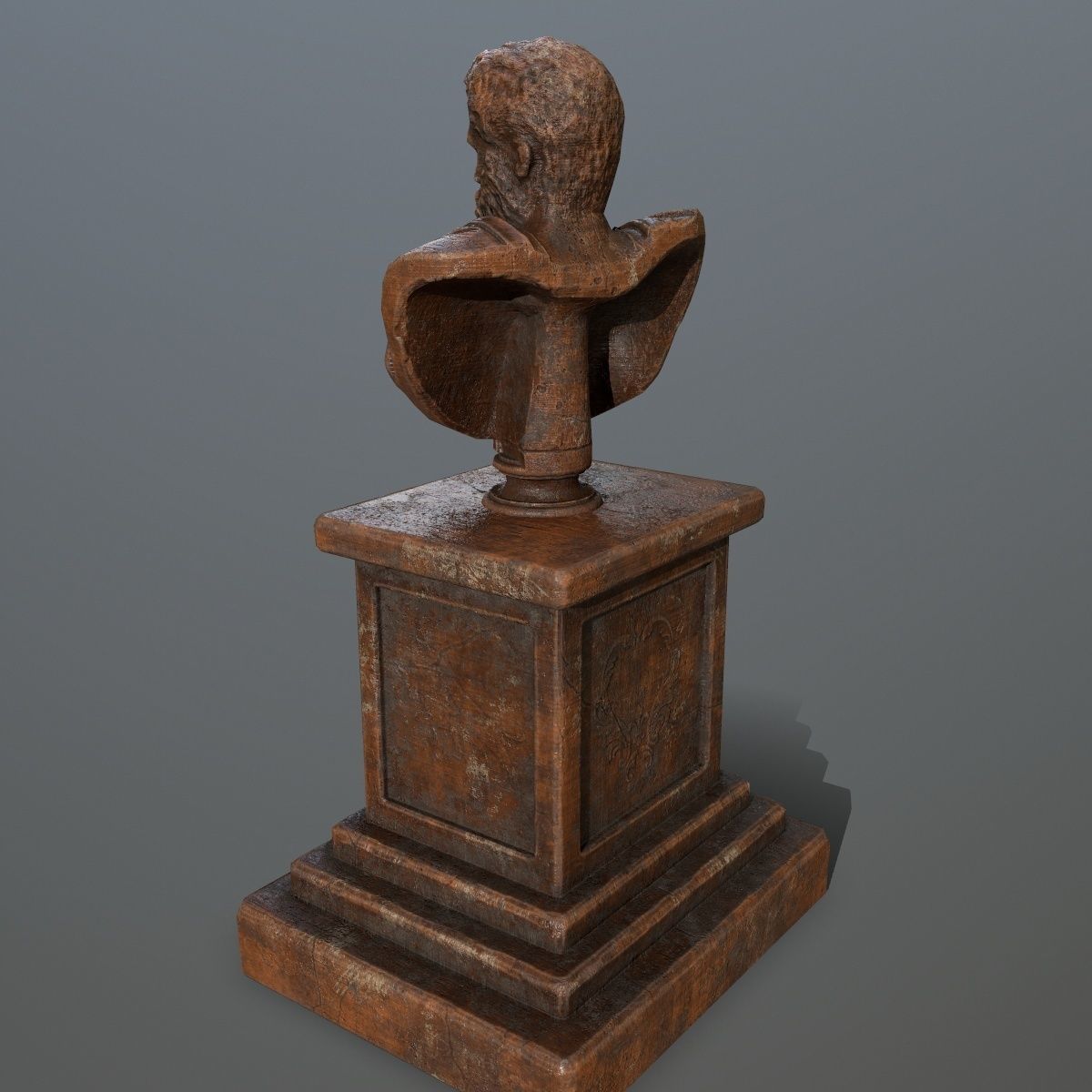 hercules bust of roman man Low-poly 3D model_4