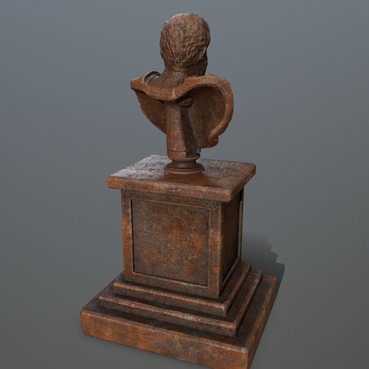 hercules bust of roman man Low-poly 3D model_3