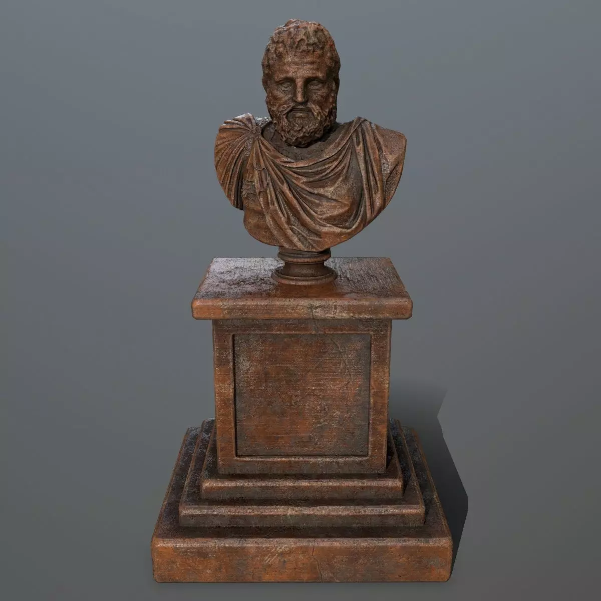 hercules bust of roman man Low-poly 3D model_0