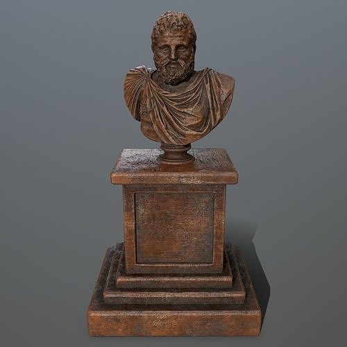 hercules bust of roman man Low-poly 3D model