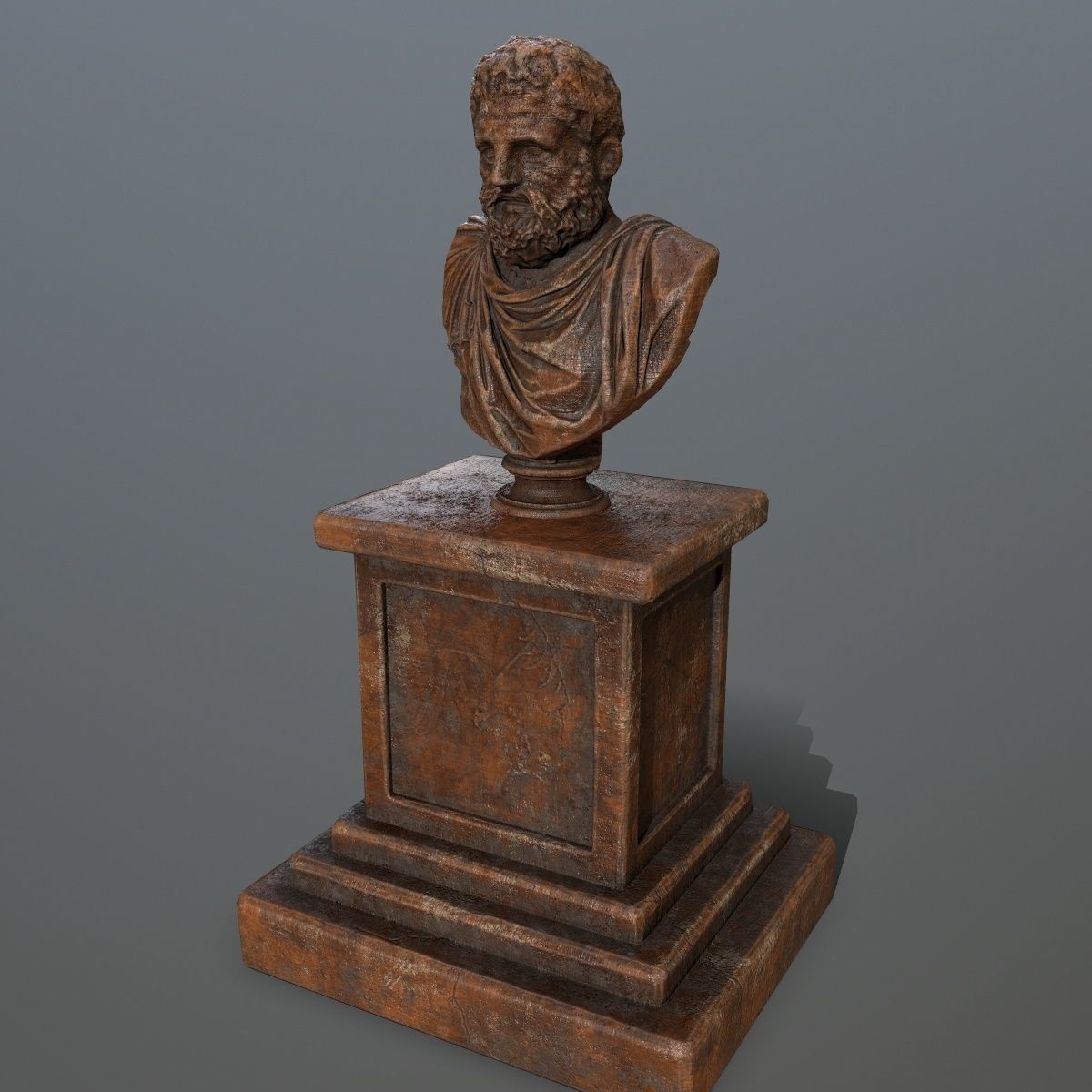hercules bust of roman man Low-poly 3D model_6