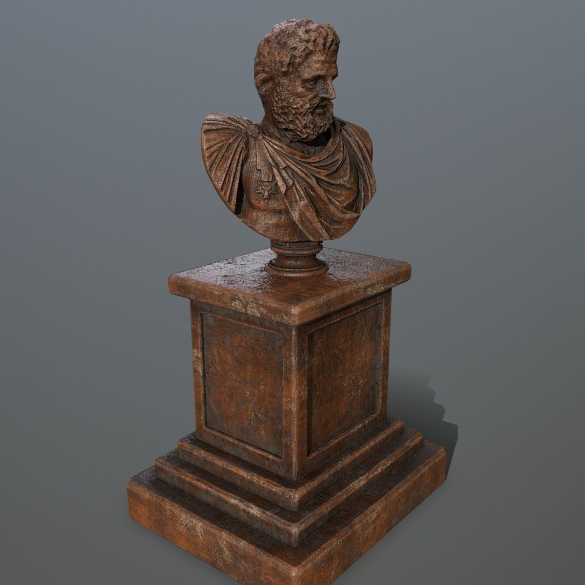 hercules bust of roman man Low-poly 3D model_1