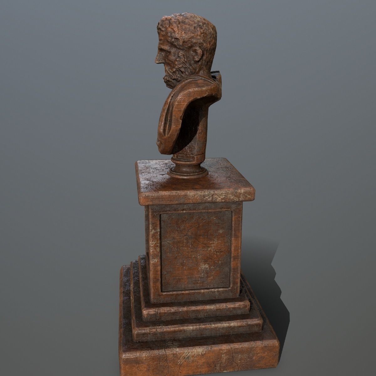 hercules bust of roman man Low-poly 3D model_5