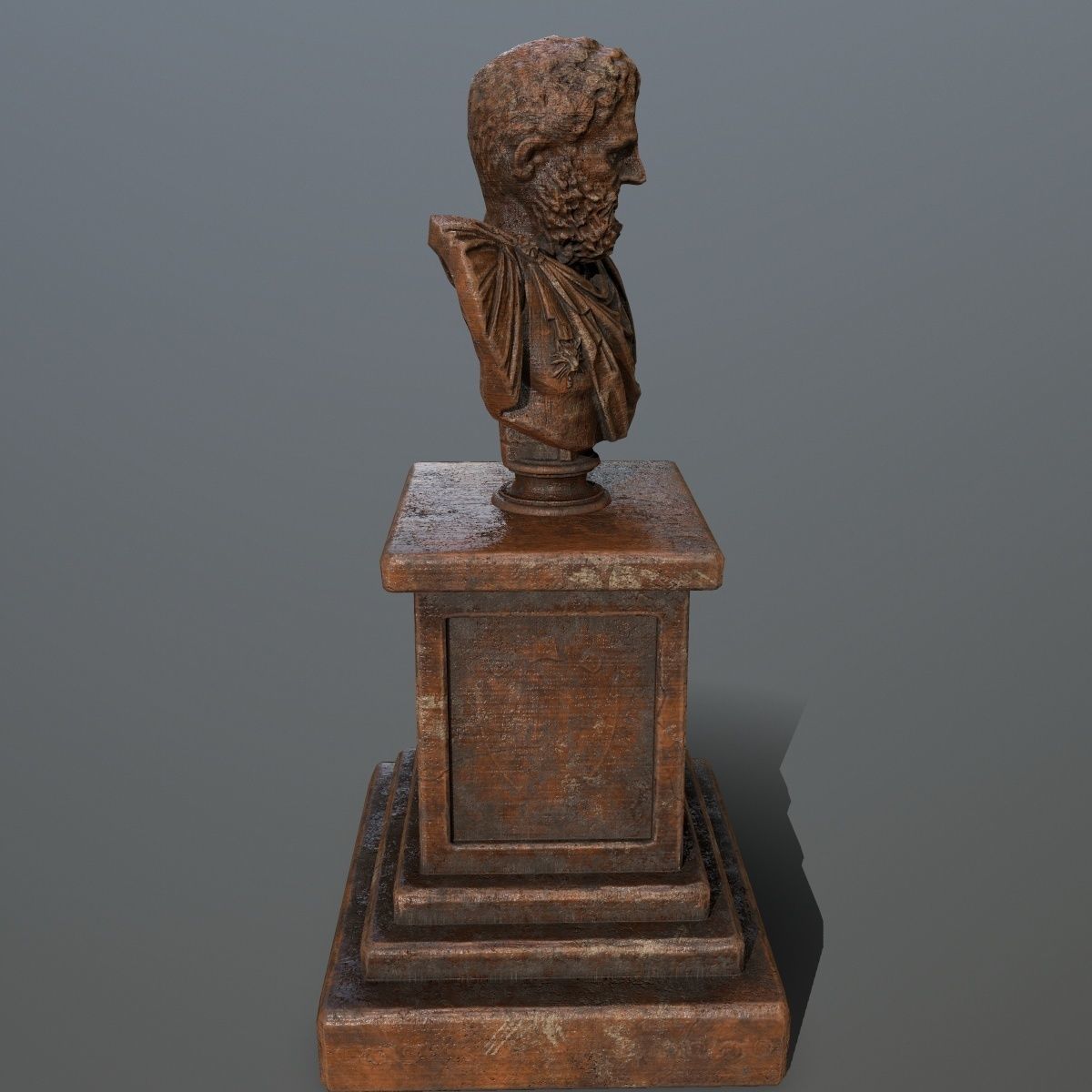 hercules bust of roman man Low-poly 3D model_2