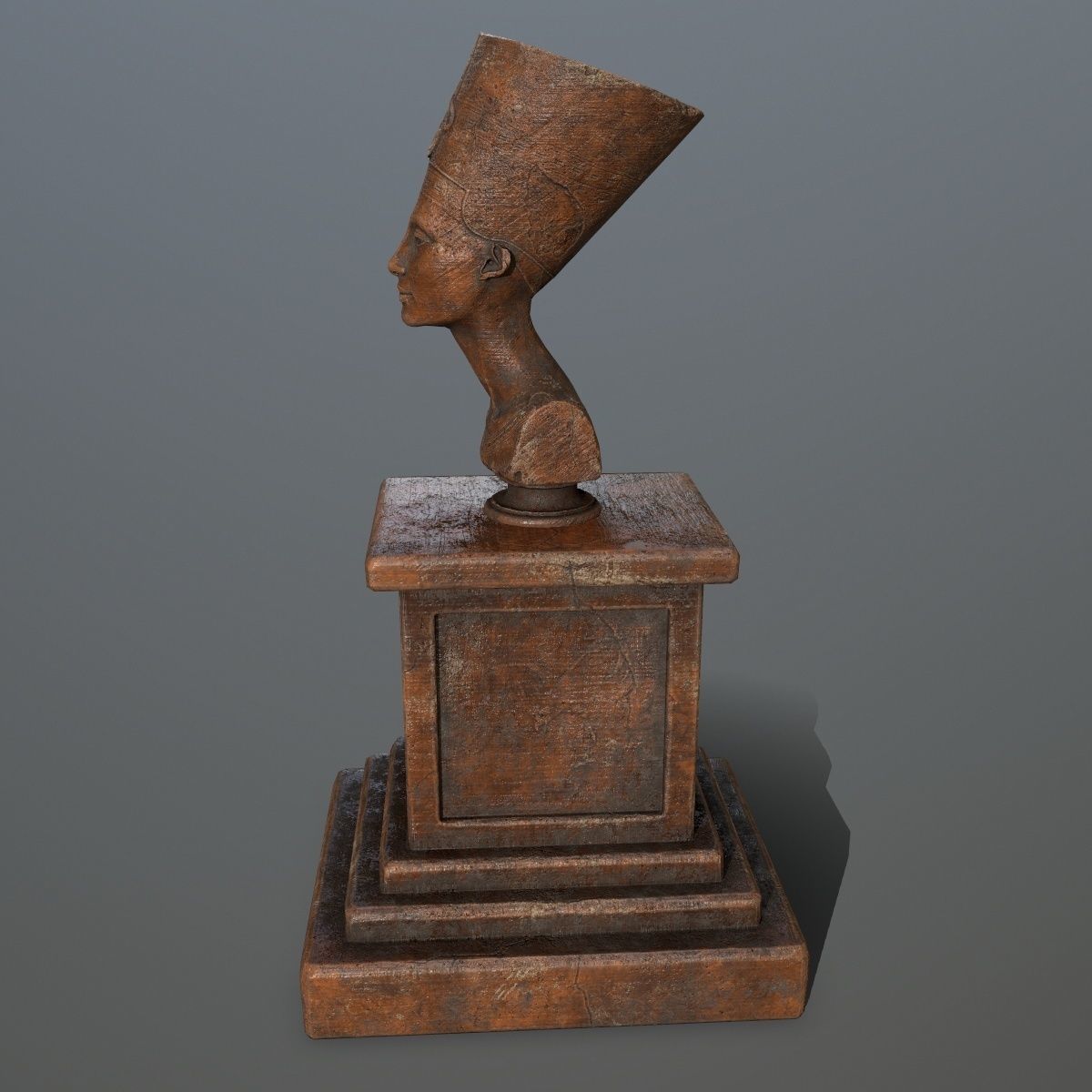 Nefertiti egyptian statue Low-poly 3D model_5