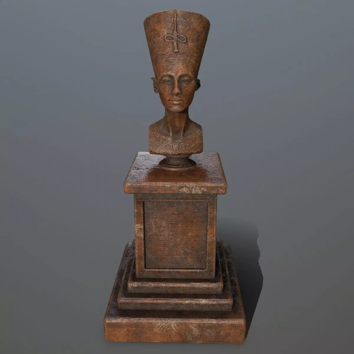 Nefertiti egyptian statue Low-poly 3D model_0