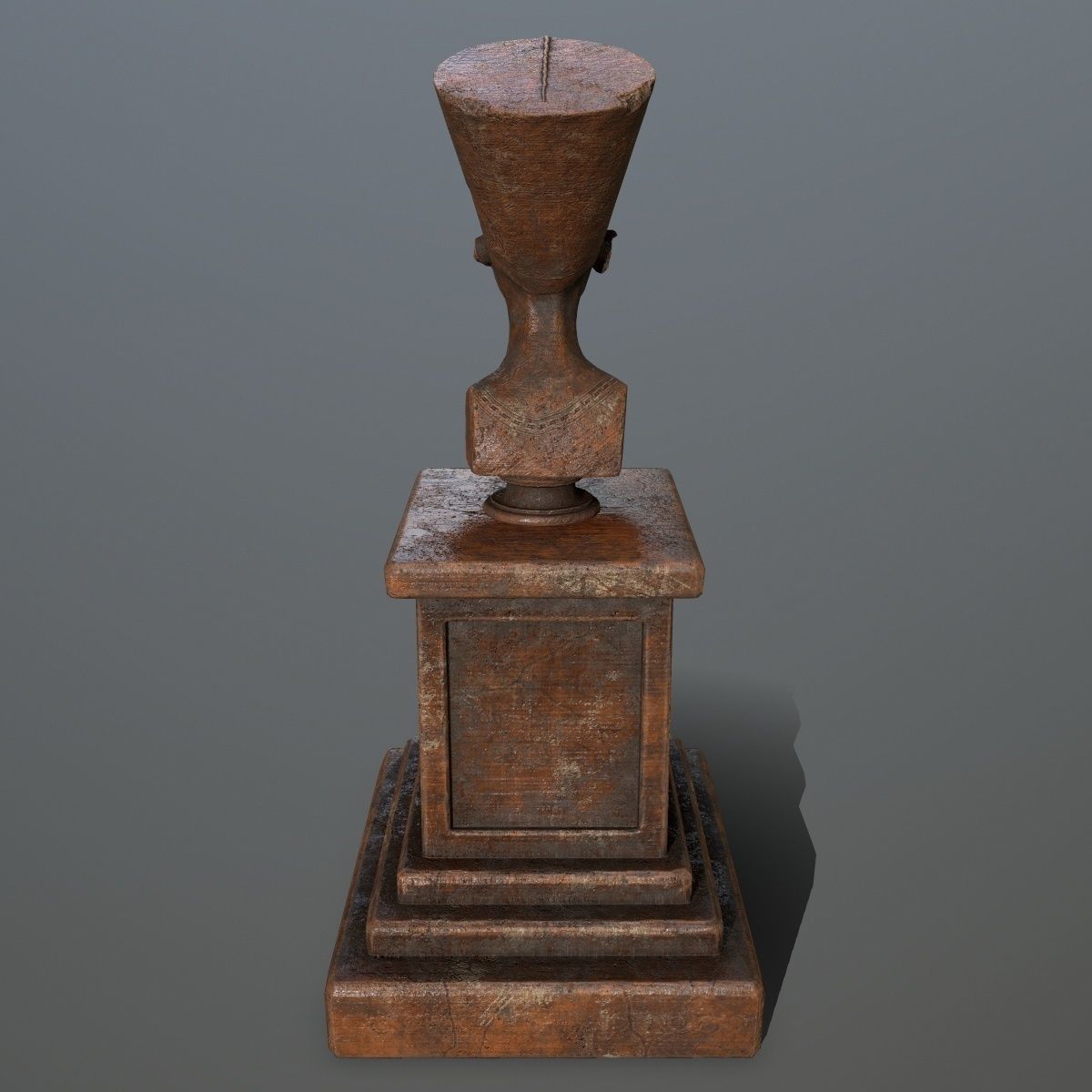 Nefertiti egyptian statue Low-poly 3D model_4