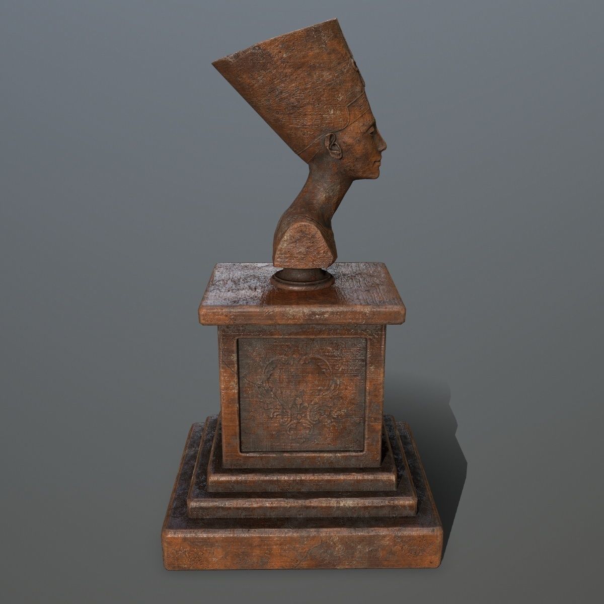 Nefertiti egyptian statue Low-poly 3D model_2