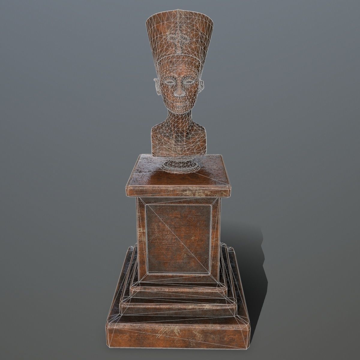 Nefertiti egyptian statue Low-poly 3D model_7