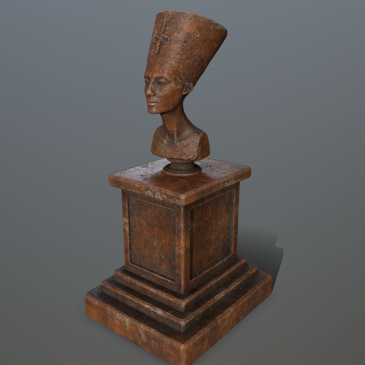 Nefertiti egyptian statue Low-poly 3D model_6