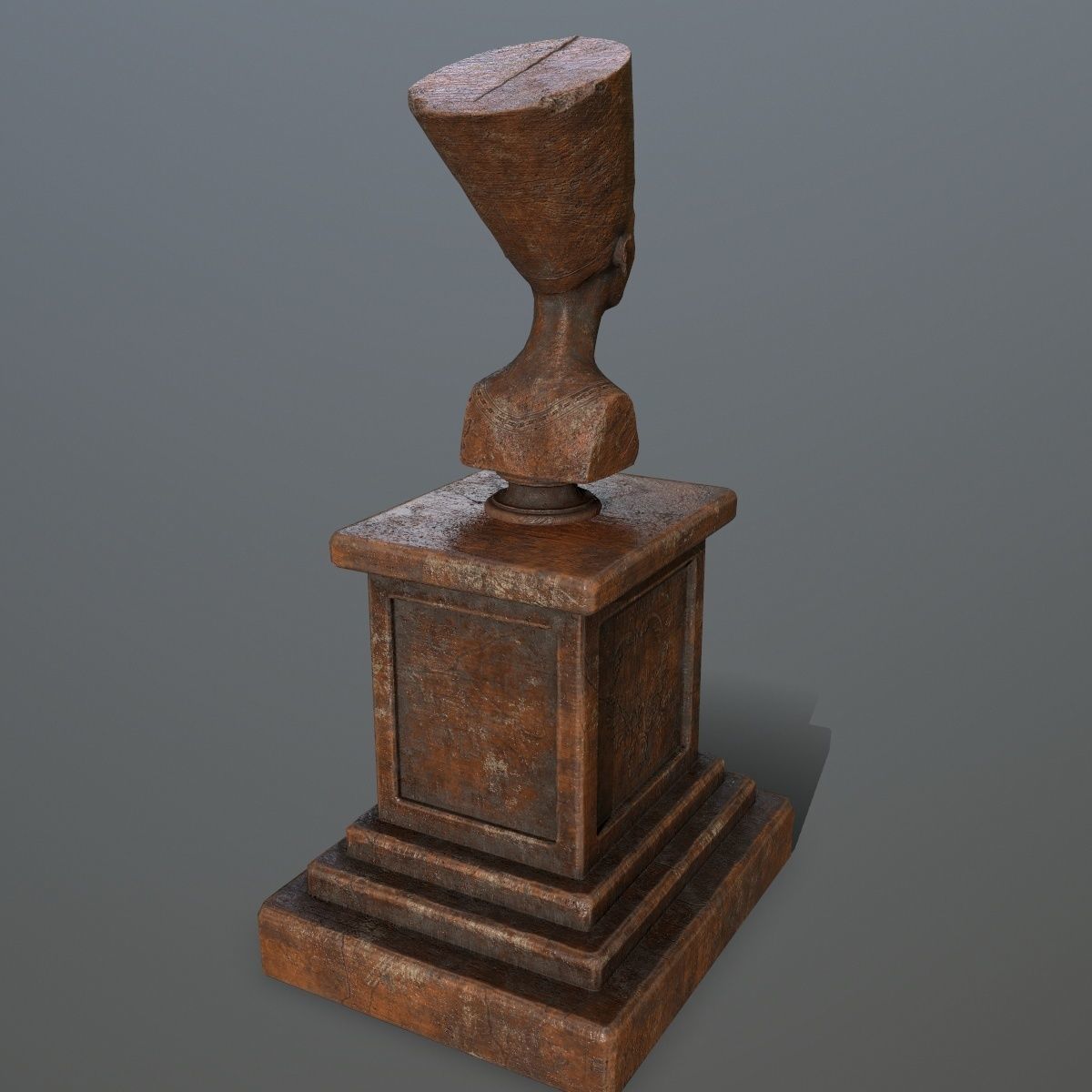 Nefertiti egyptian statue Low-poly 3D model_3