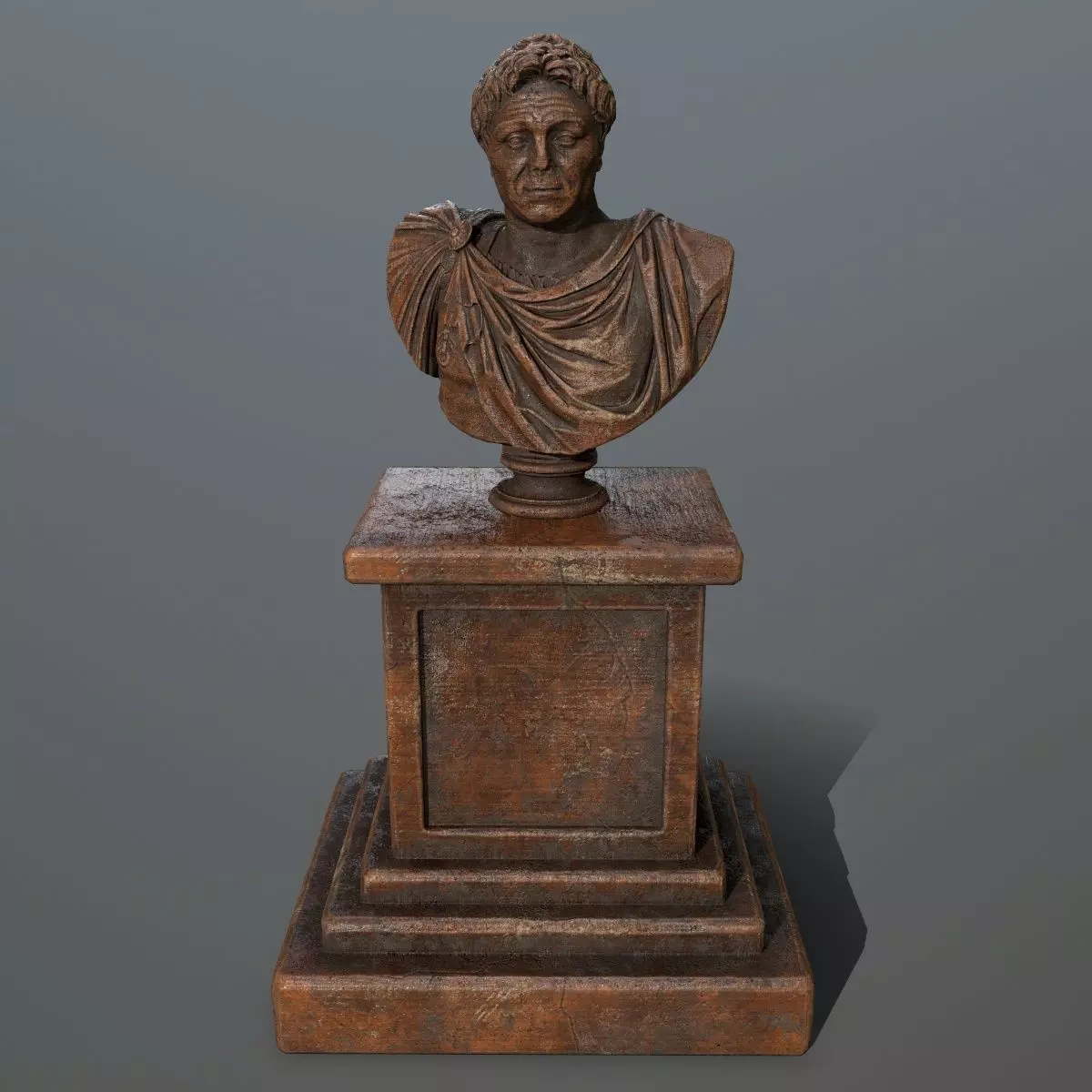 Pompee bust of roman emperor Low-poly 3D model