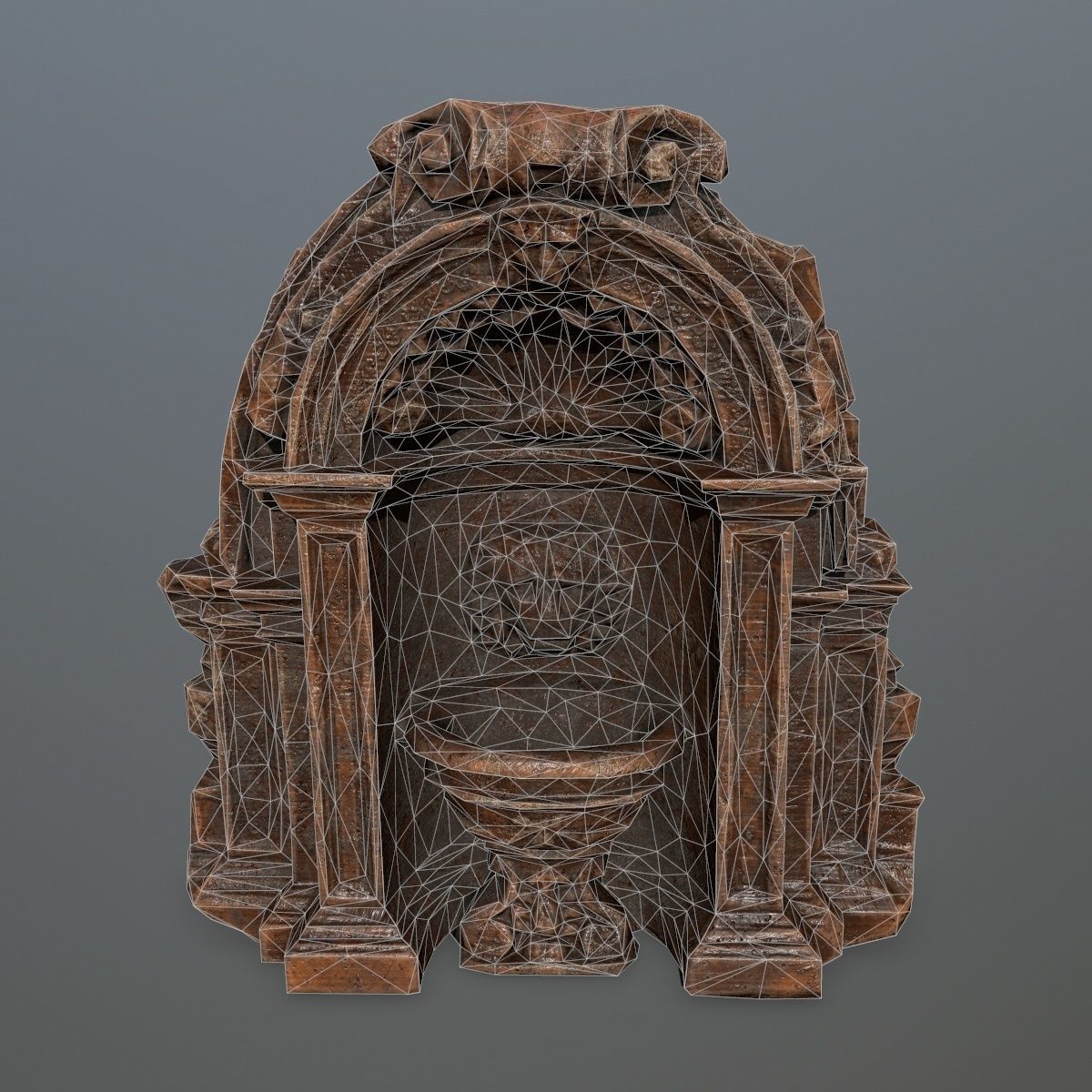 Fountain ornate toilet Low-poly 3D model_7