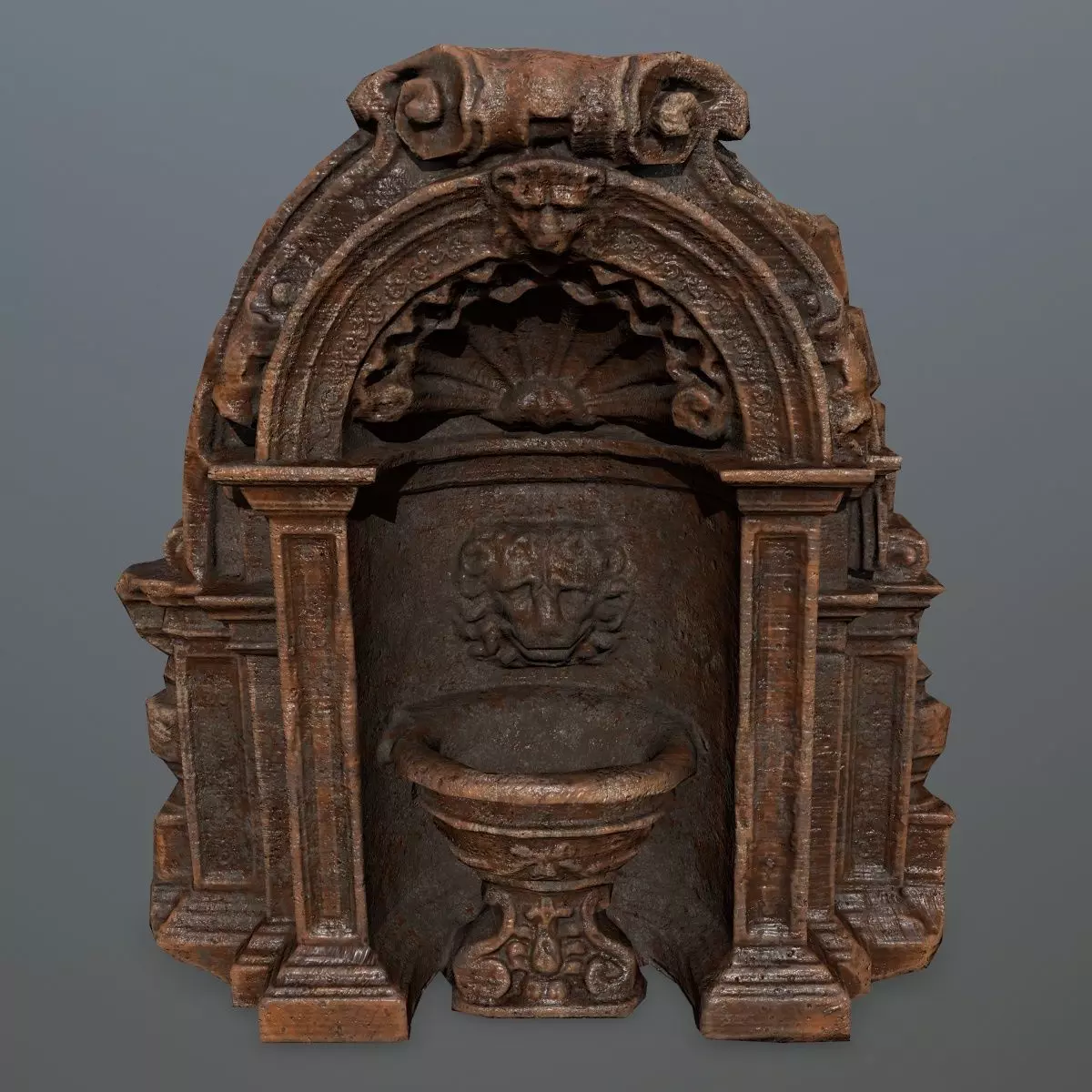 Fountain ornate toilet Low-poly 3D model_0