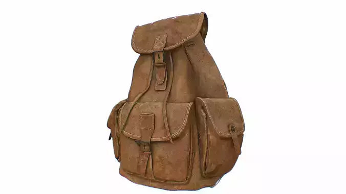Leather Backpack Low-poly 3D model
